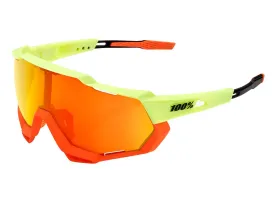 100% Speedtrap Performance Sunglasses - Soft Tact Oxyfire-HiPER Red Multilayer Mirror Lens