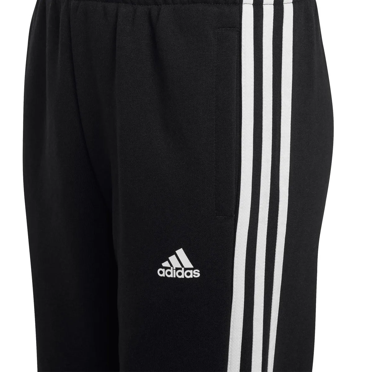 adidas Essentials 3 Stripes Fleece Pants - Boys - Black/White