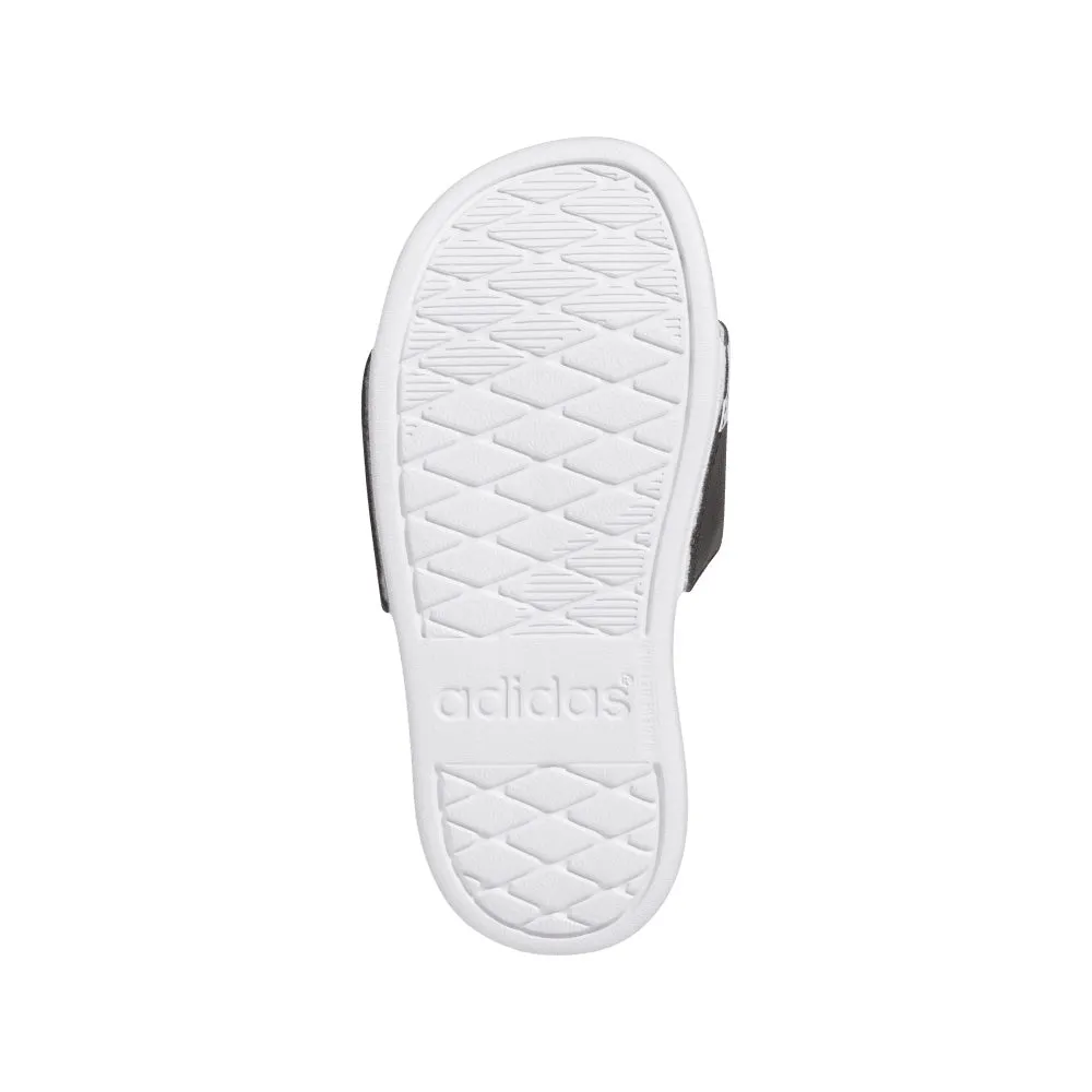 ADIDAS KIDS ADILETTE COMFORT BLACK/WHITE/WHITE SLIDE SANDALS