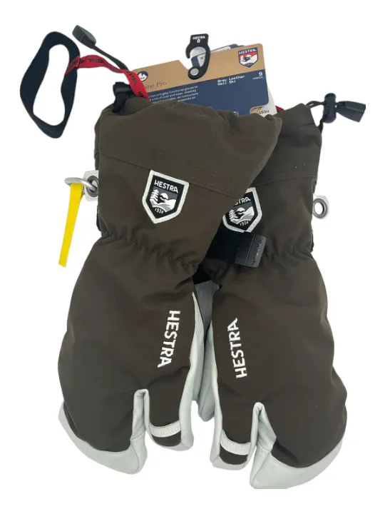 Alpine Pro Army Leather Heli Ski 3-Finger Mittens