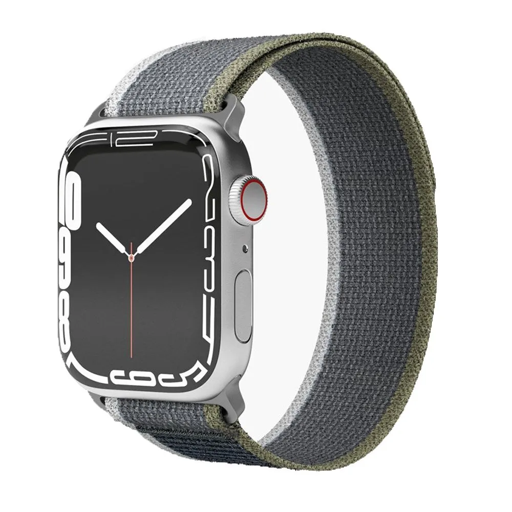 Apple Watch (38/40/SE/41mm) Vonmählen Trekking Loop Nylon Rem - Grå / Grøn