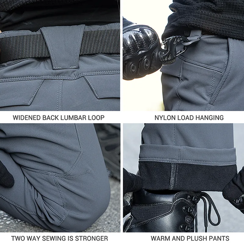 Archon Softshell Waterproof Tactical Pants for Winter Black