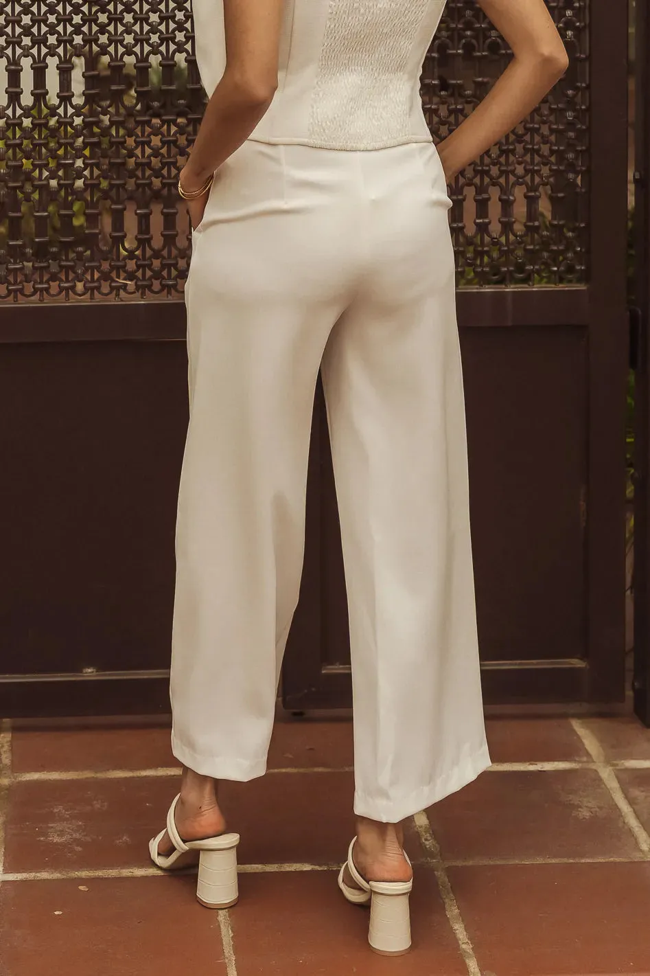 Aria Straight Leg Pants in White - FINAL SALE