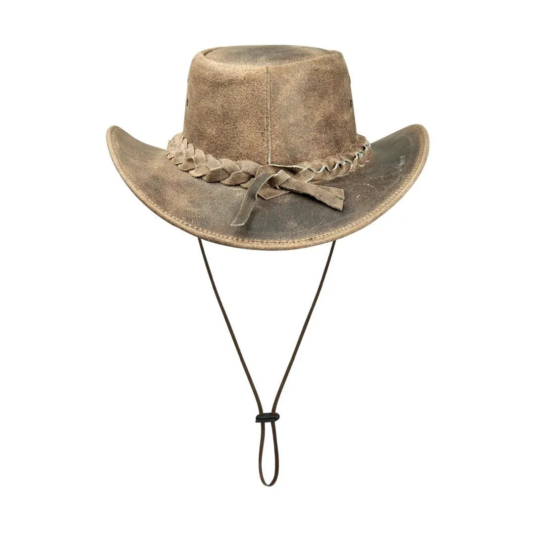 Austrialian Suede Vintage Brown Outback Riding Cowboy Bush Hat Unisex Classic