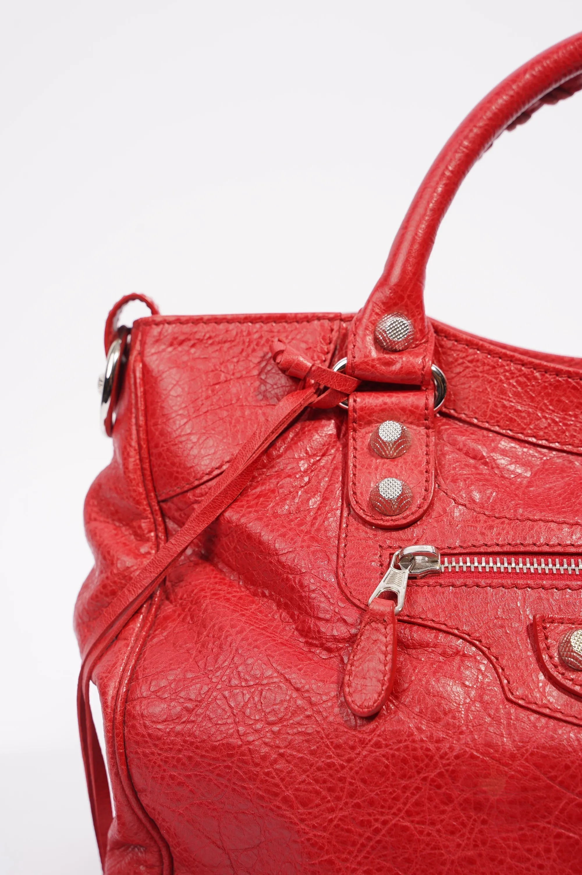 Balenciaga Womens Agneau Giant 12 Red Leather