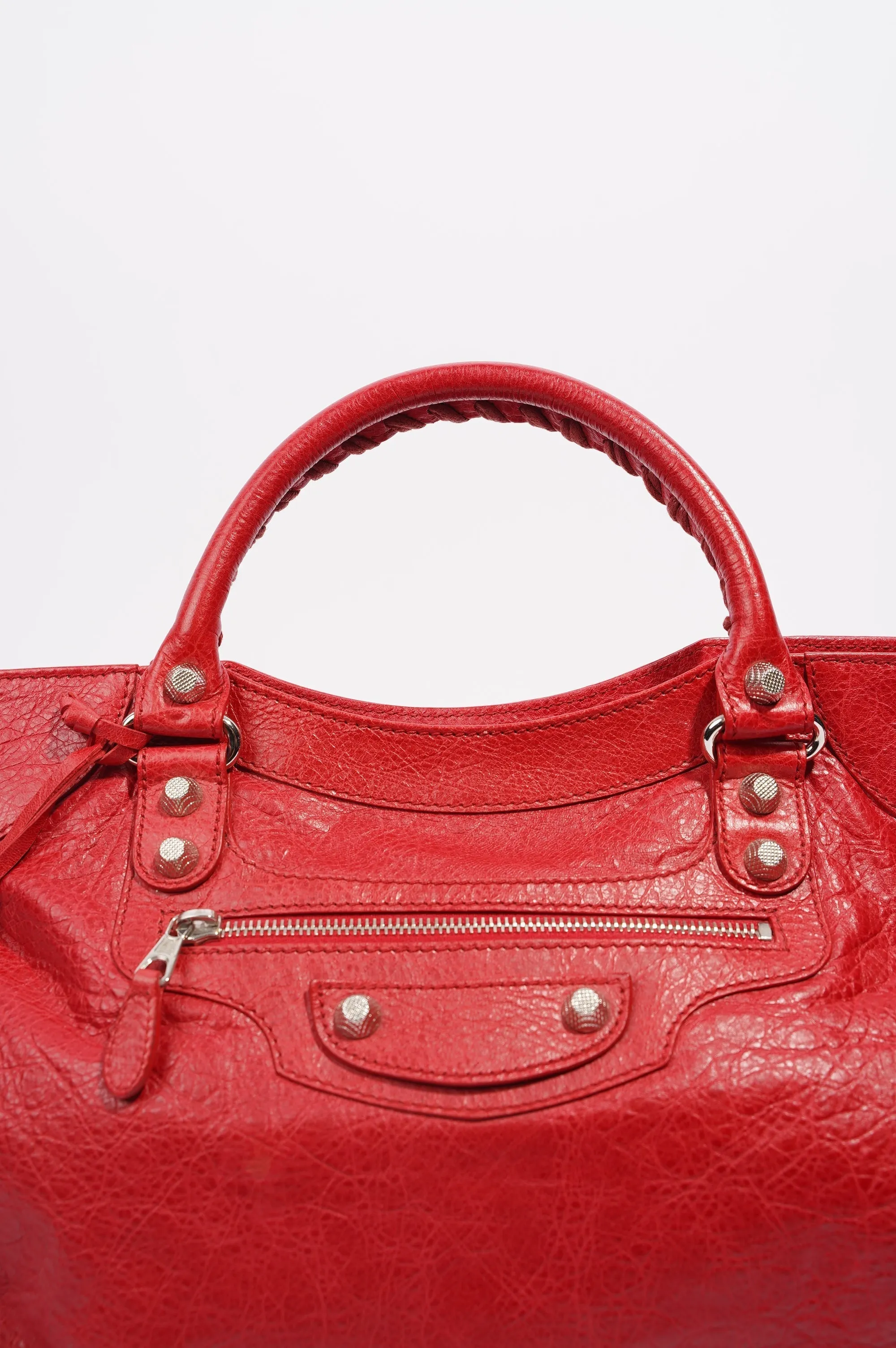 Balenciaga Womens Agneau Giant 12 Red Leather