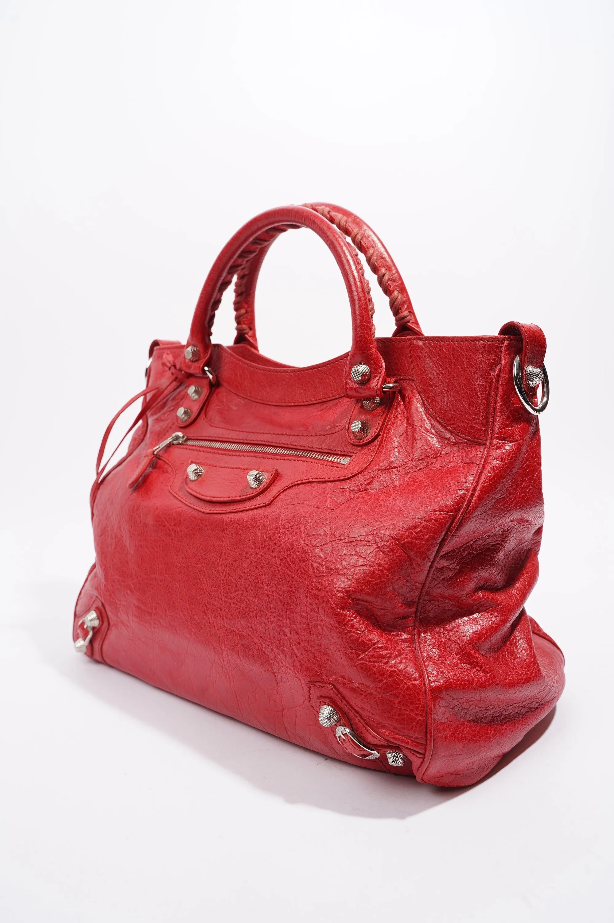 Balenciaga Womens Agneau Giant 12 Red Leather