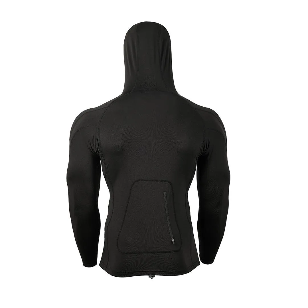 Beast UPF50  Unisex Long Sleeve Rashguard with Hood - Black