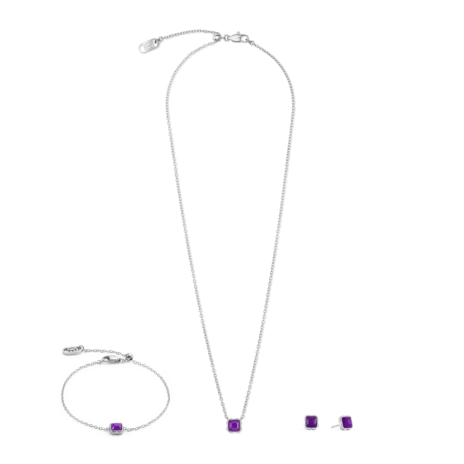 Birthstone February Necklace Sugilite Silver