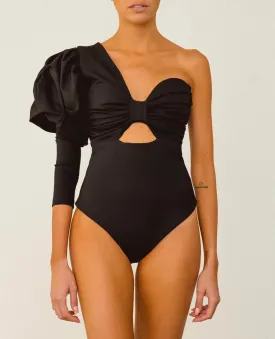 Black One-Shoulder Bodysuit