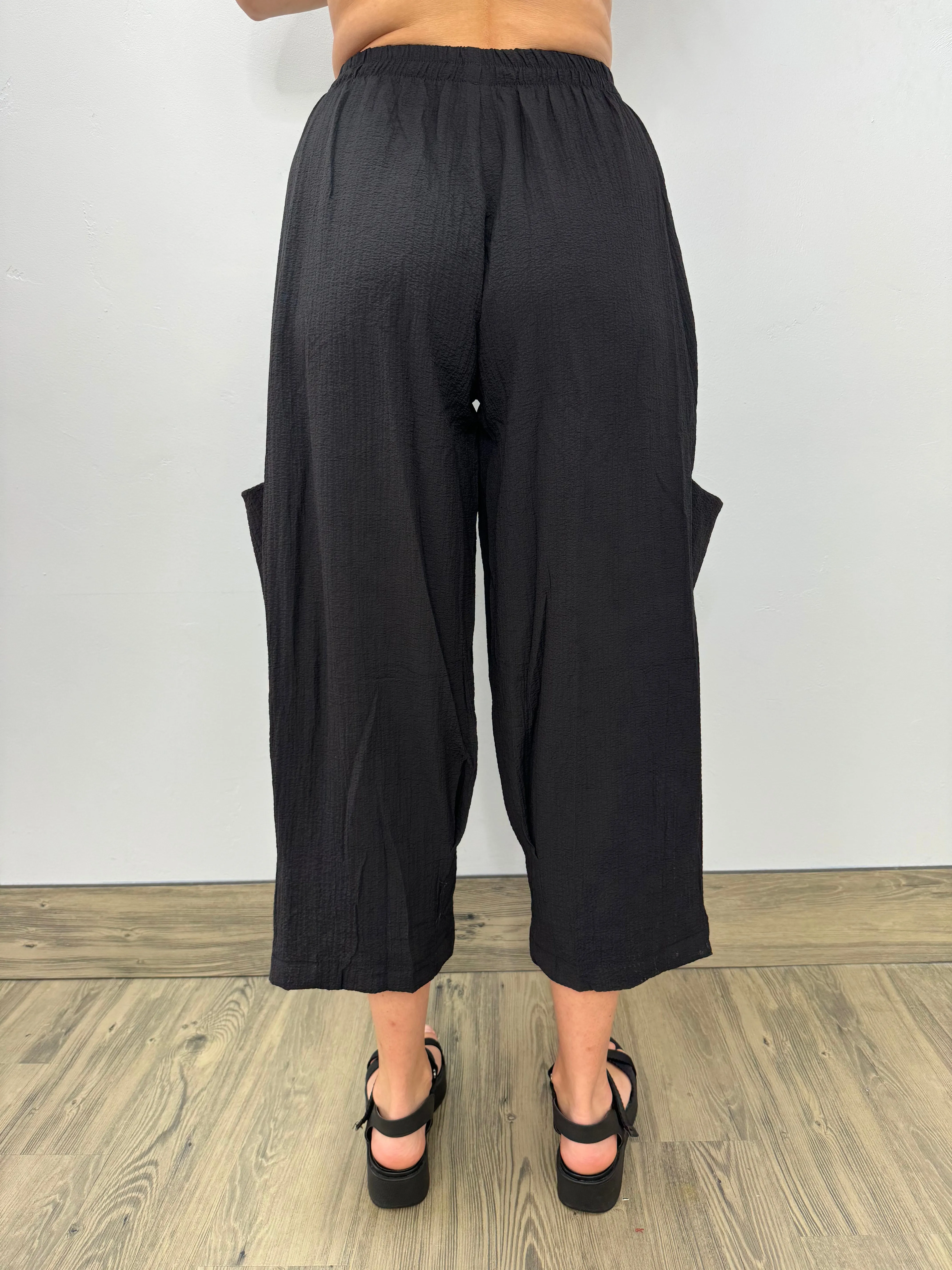 Black Pant with Buttons and Side Pockets