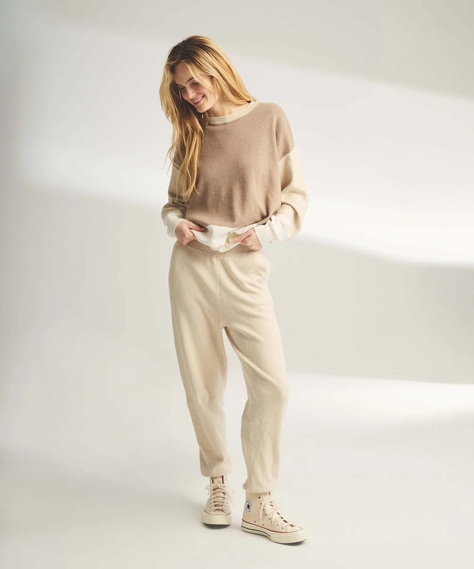 Café Cotton Cashmere Colorblock Sweatshirt