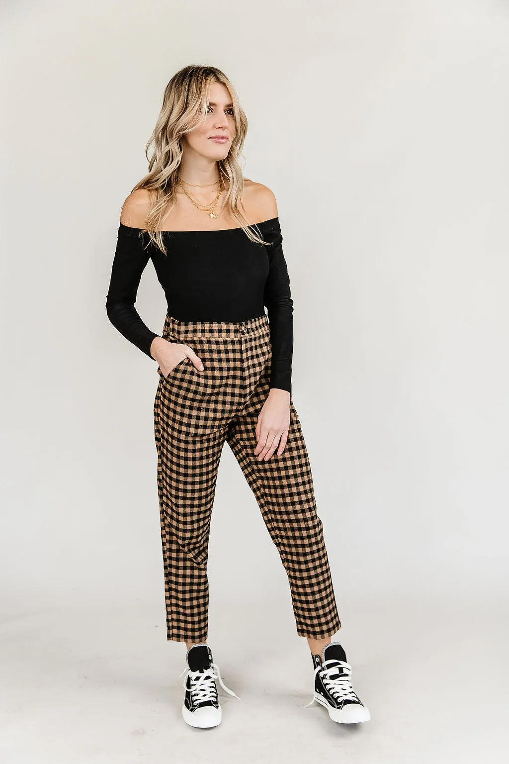 Checked in Cropped Pants