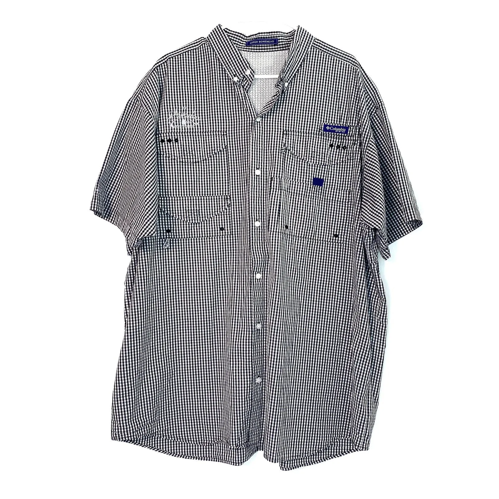 Columbia PFG | Super Bonehead Vented S/s Fishing Shirt | Black/White | 2XL | Pre-Owned