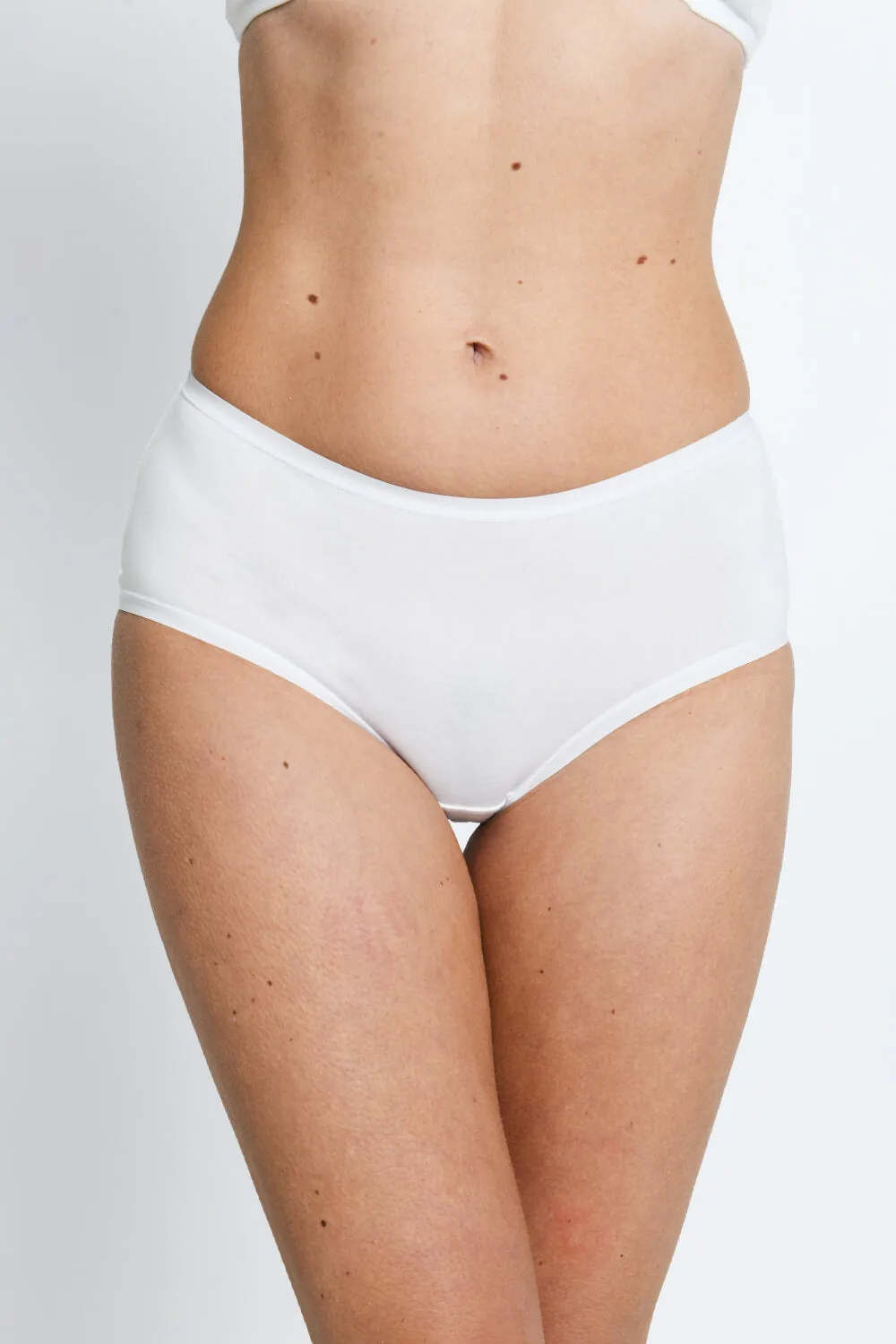 Cotton Midi Knickers 3 Pack - White