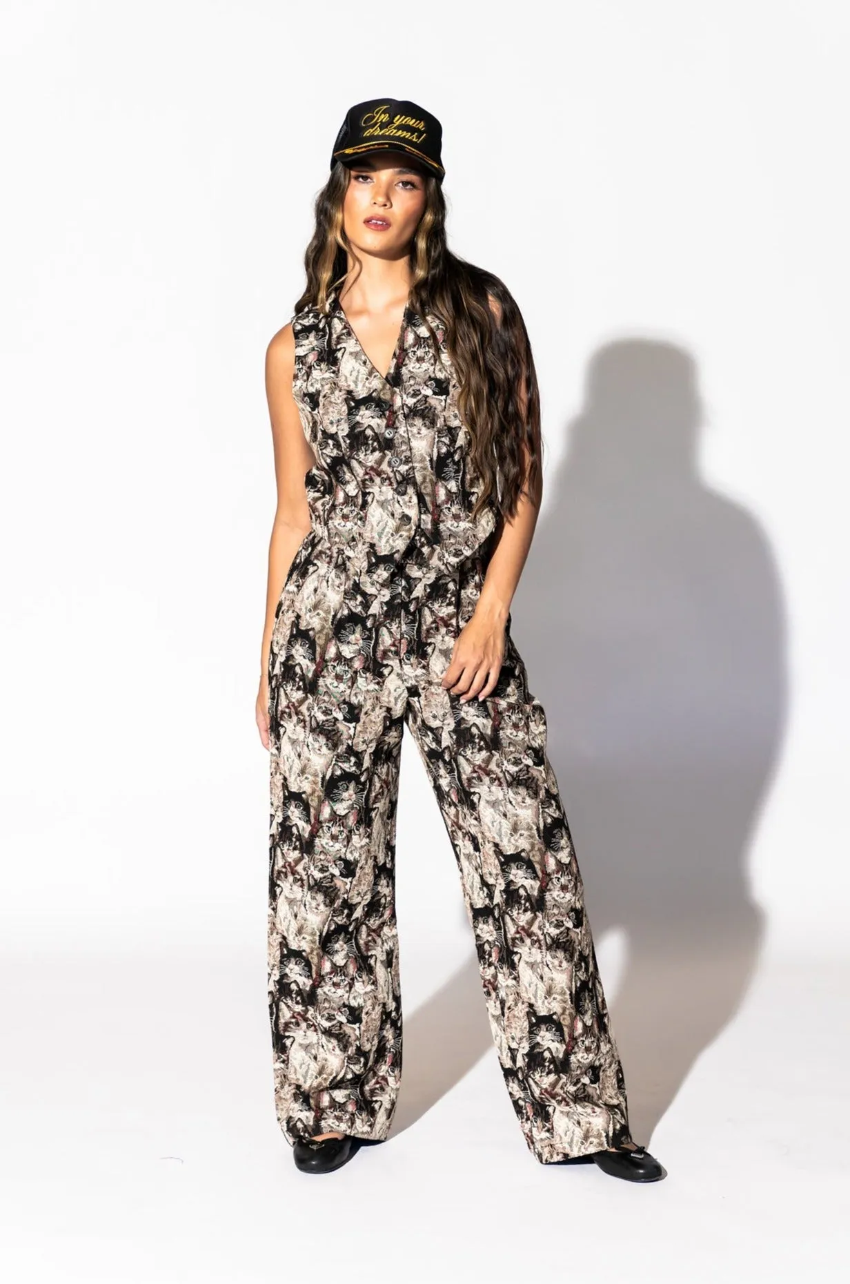 Crazy Cat Lady Jacquard Trousers