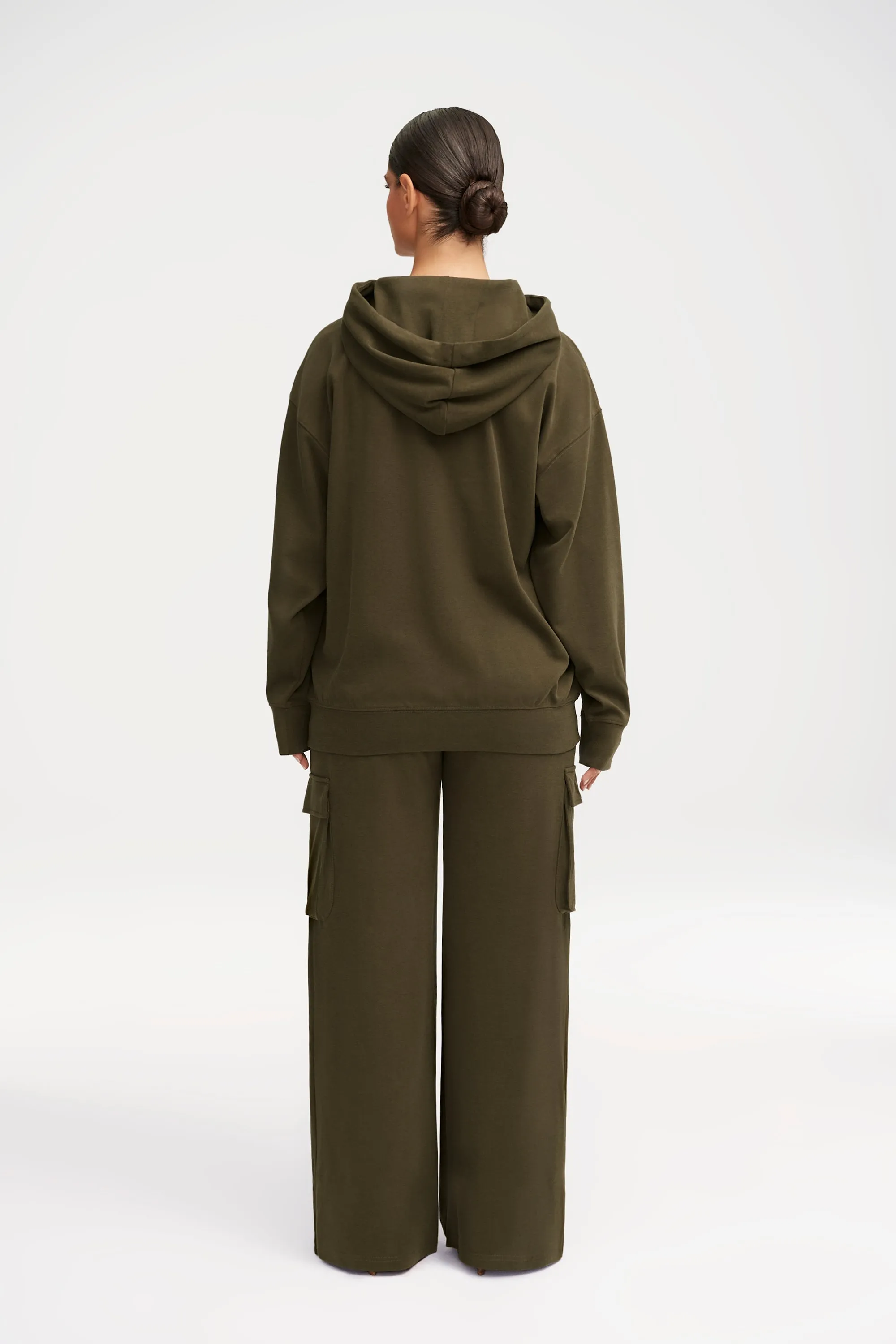 Demi Wide Leg Cargo Pocket Pants - Khaki Green