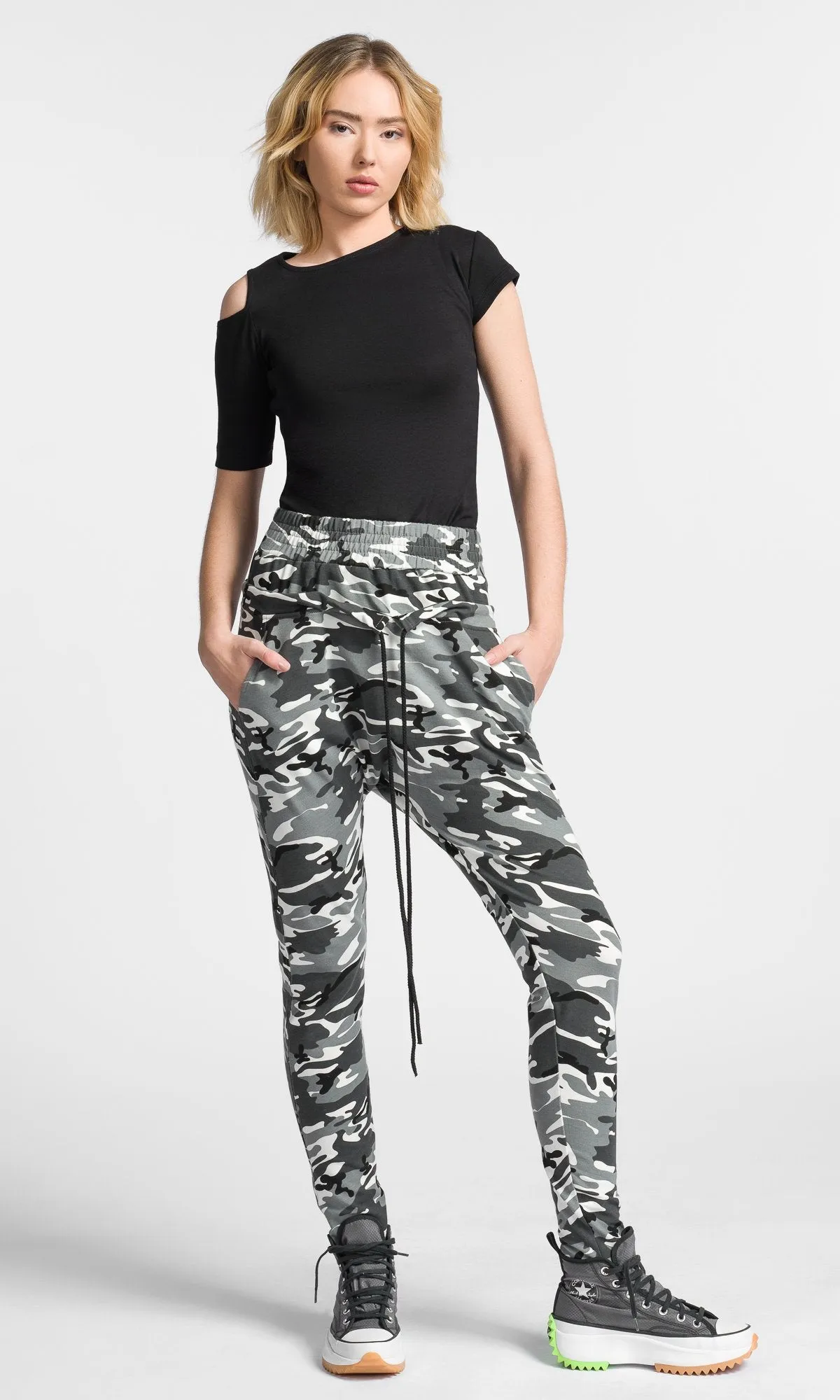 Double Waist Drop Crotch Pants