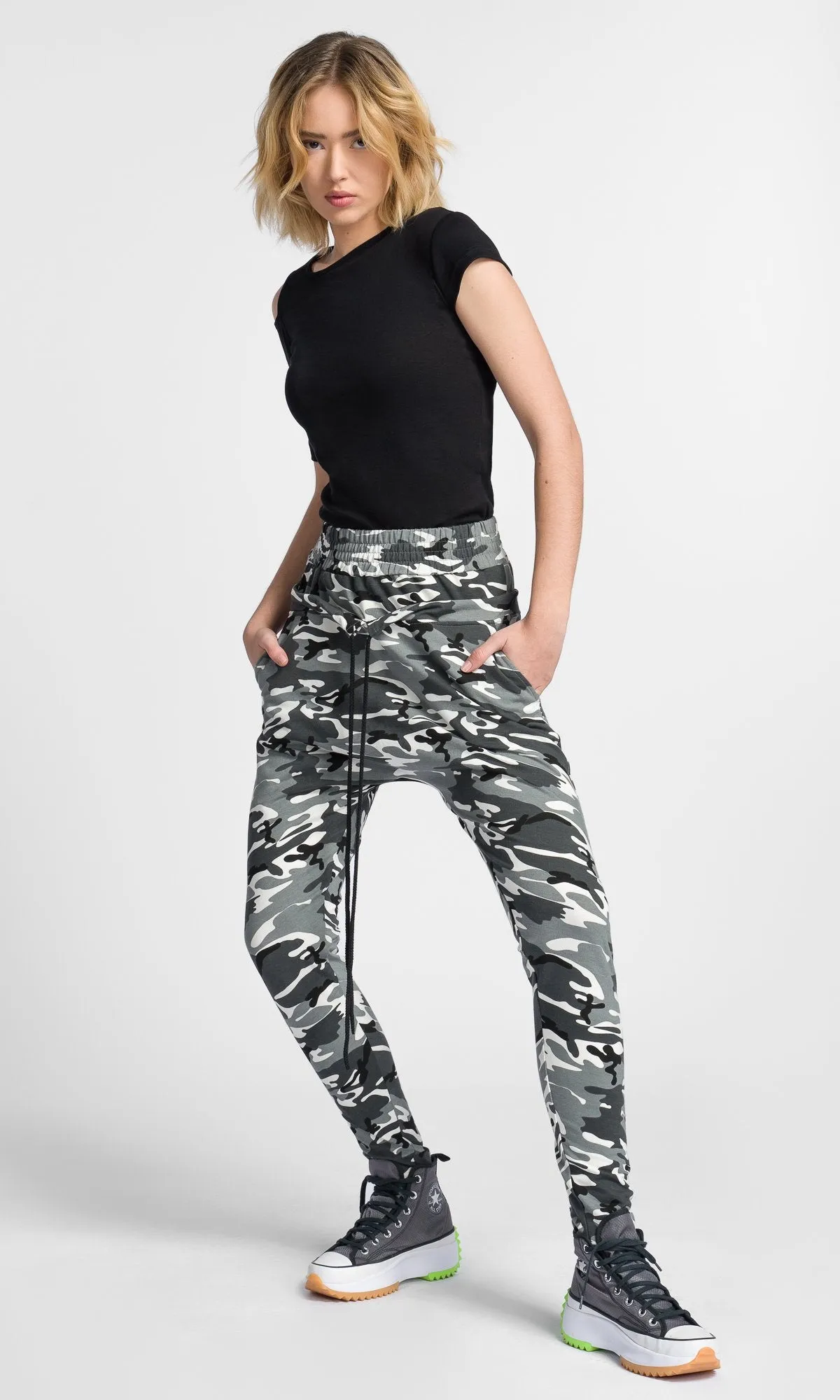 Double Waist Drop Crotch Pants