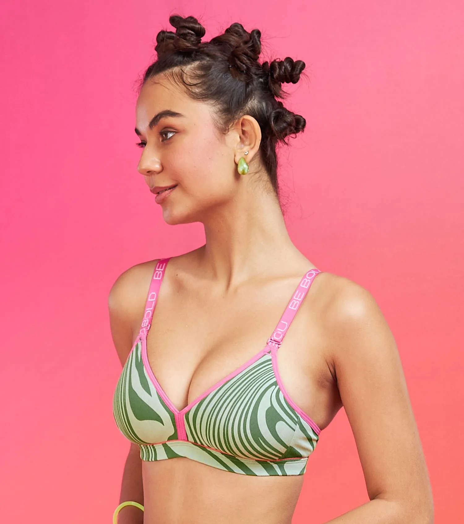 Enamor XO Green Marble Non Wired Padded Regular Bra - Lena