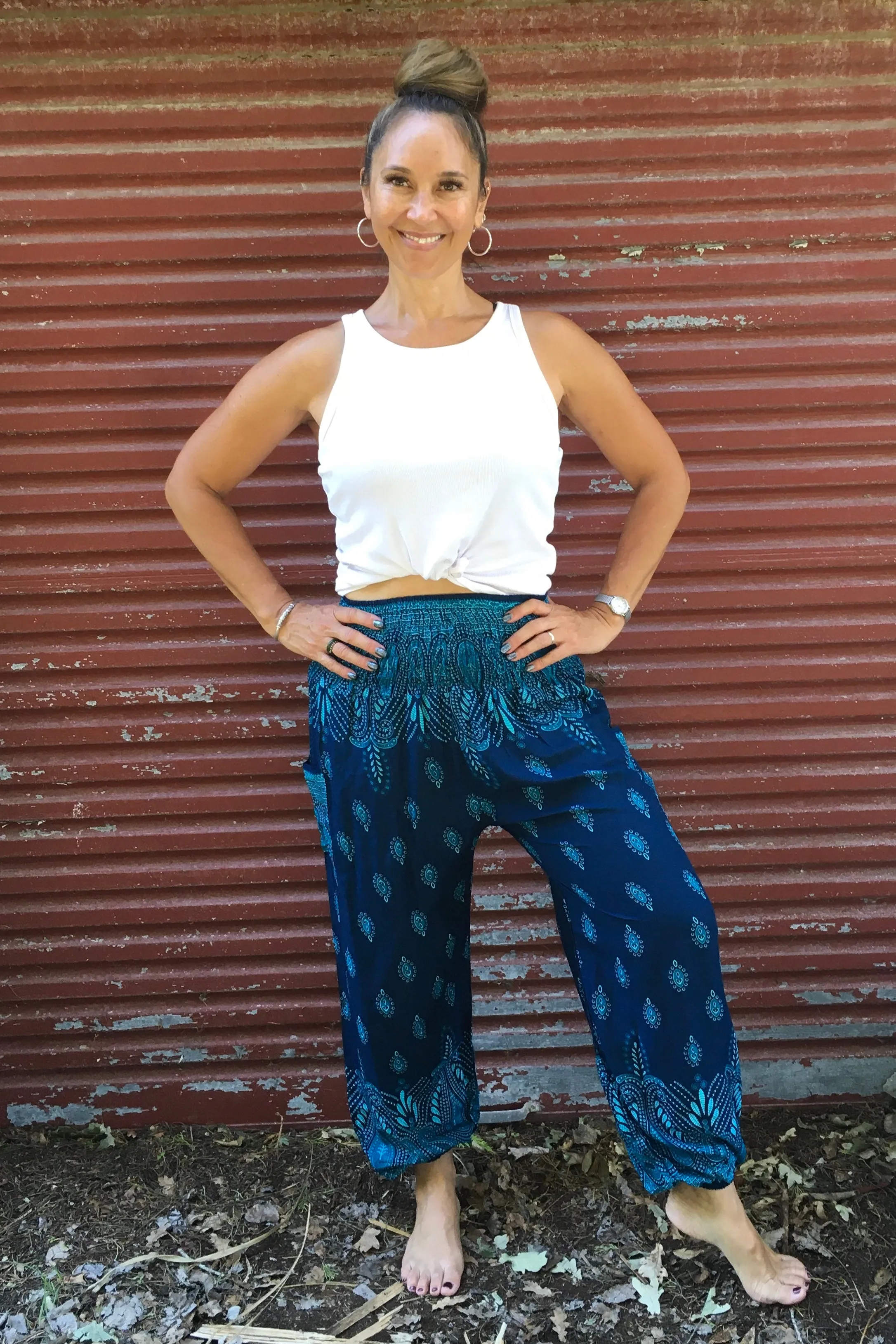 Feather Paisley Genie Pants