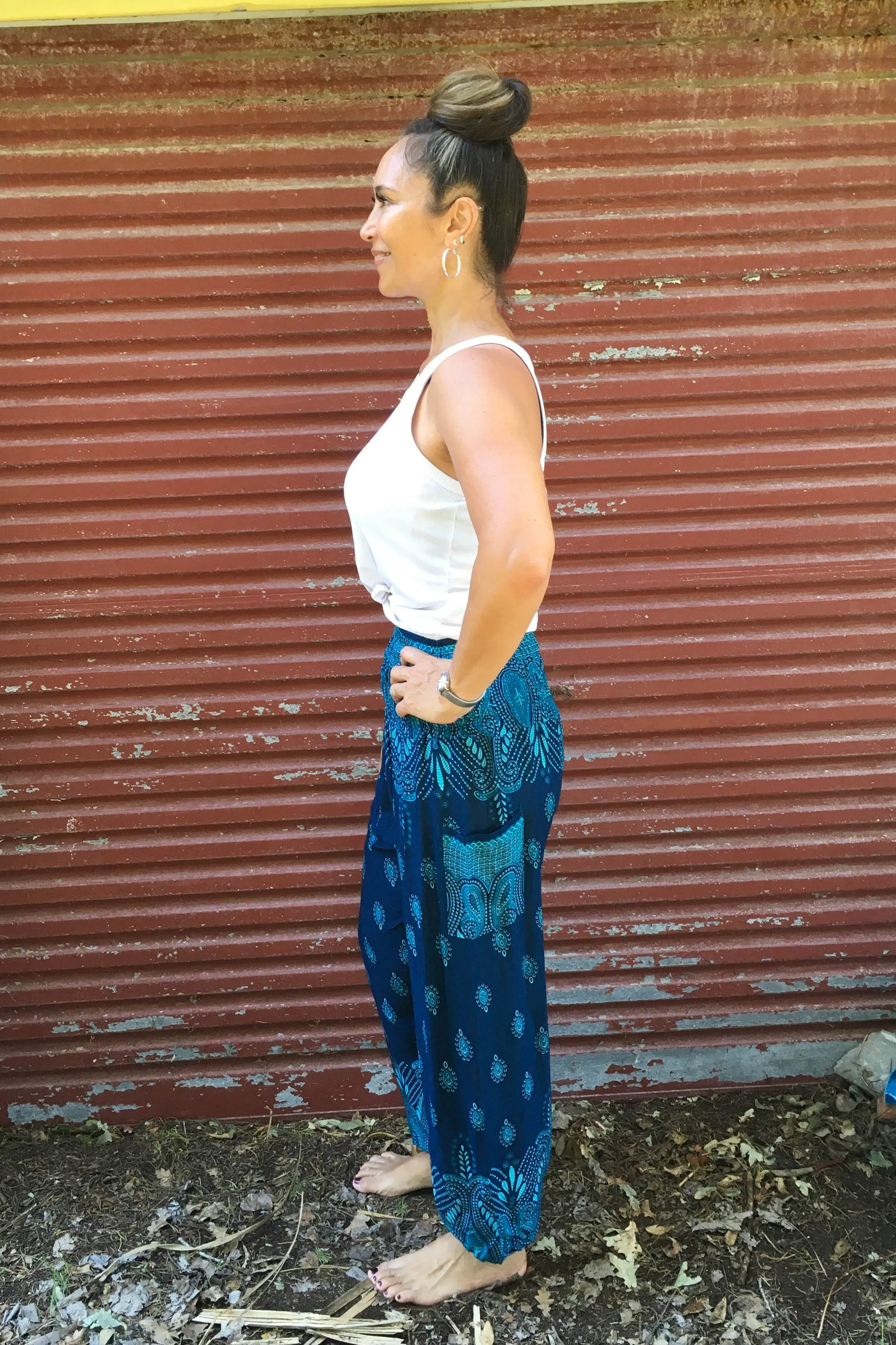 Feather Paisley Genie Pants