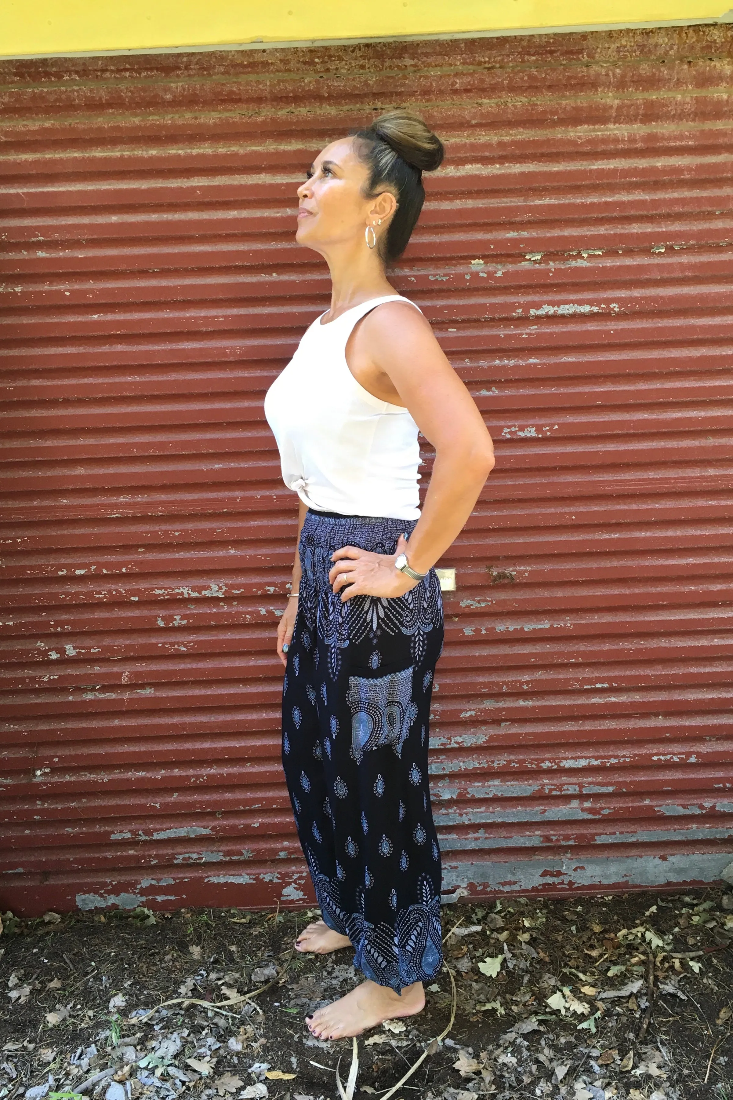 Feather Paisley Genie Pants