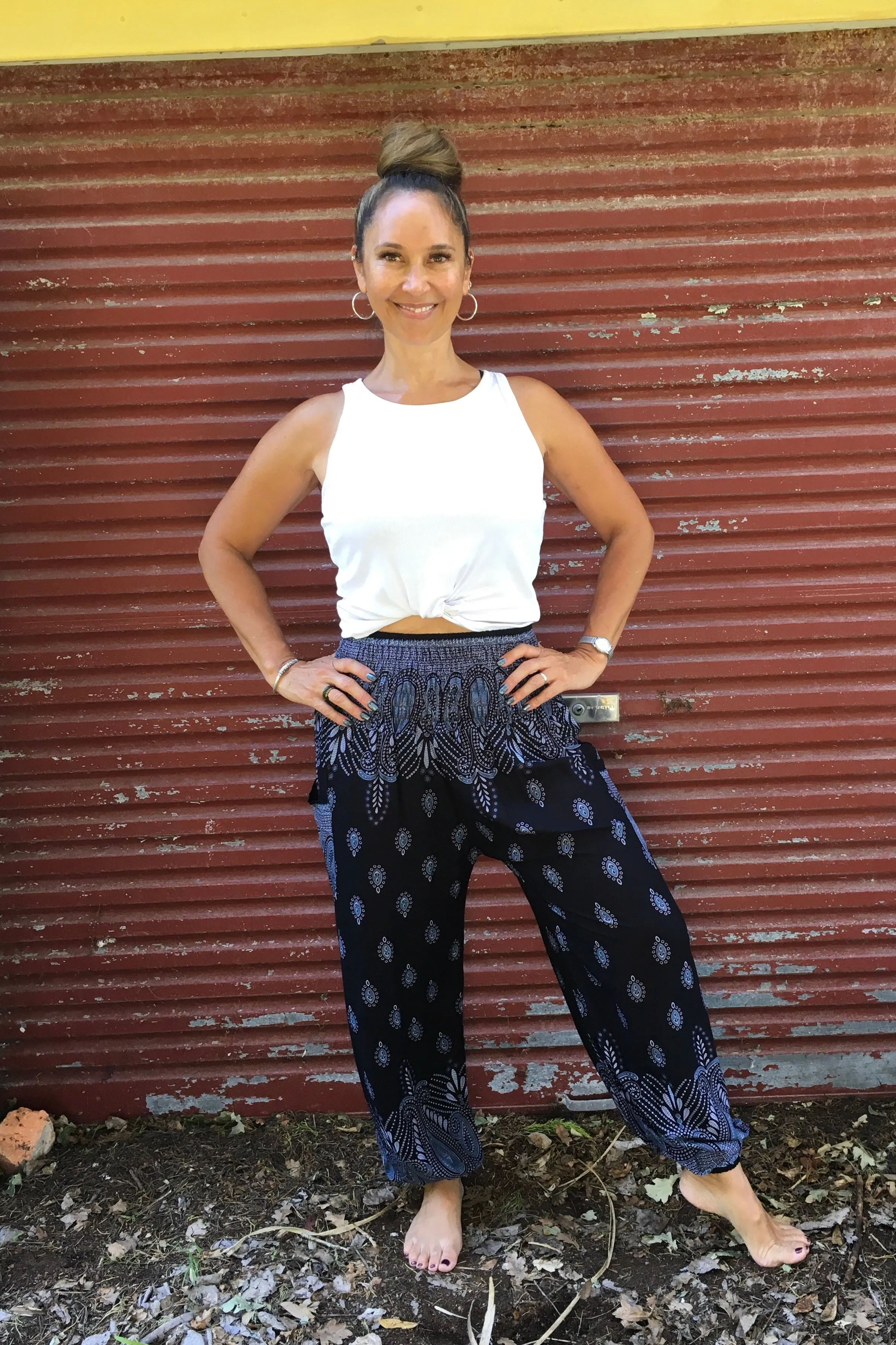 Feather Paisley Genie Pants