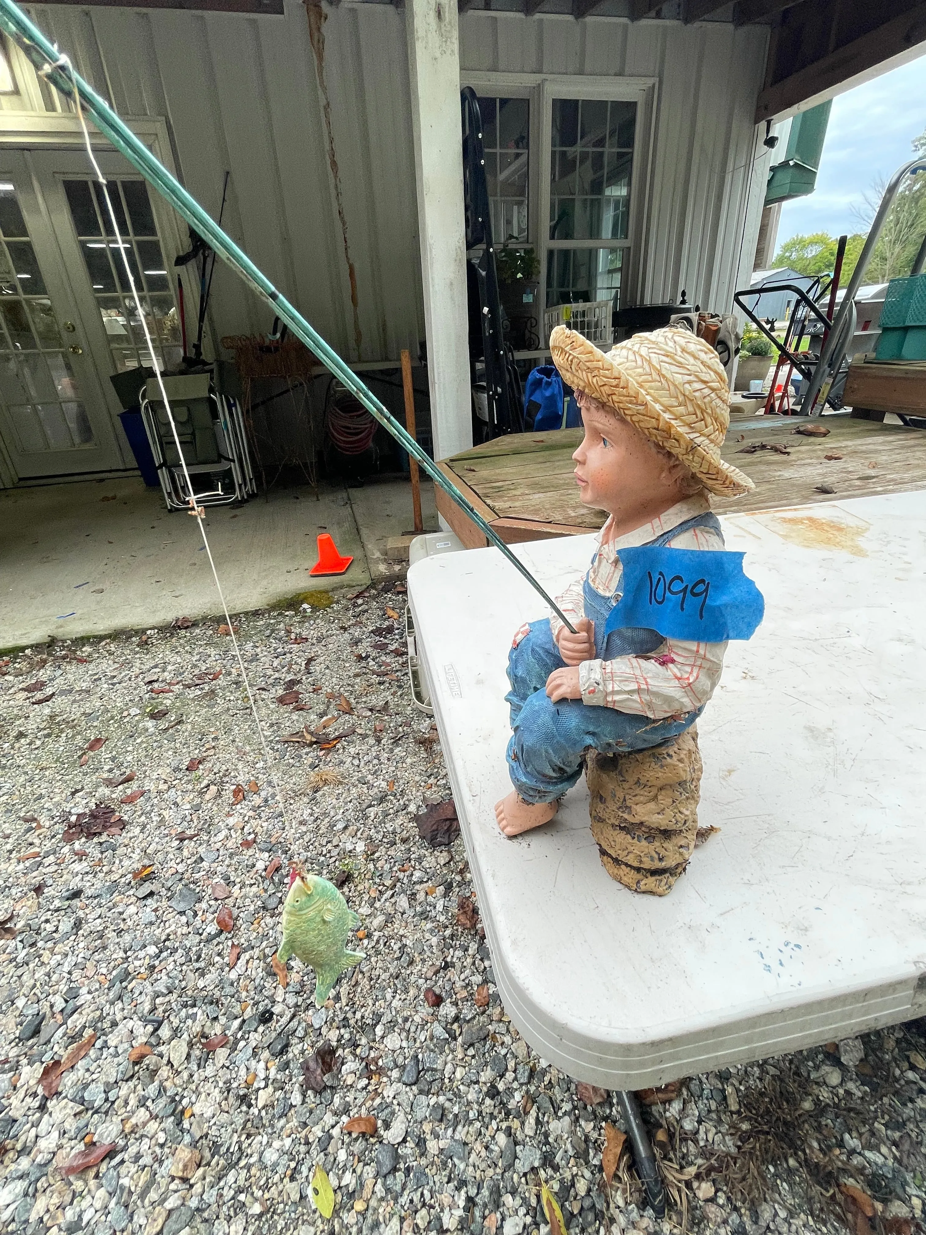 Fishing Boy Outdoor Statue