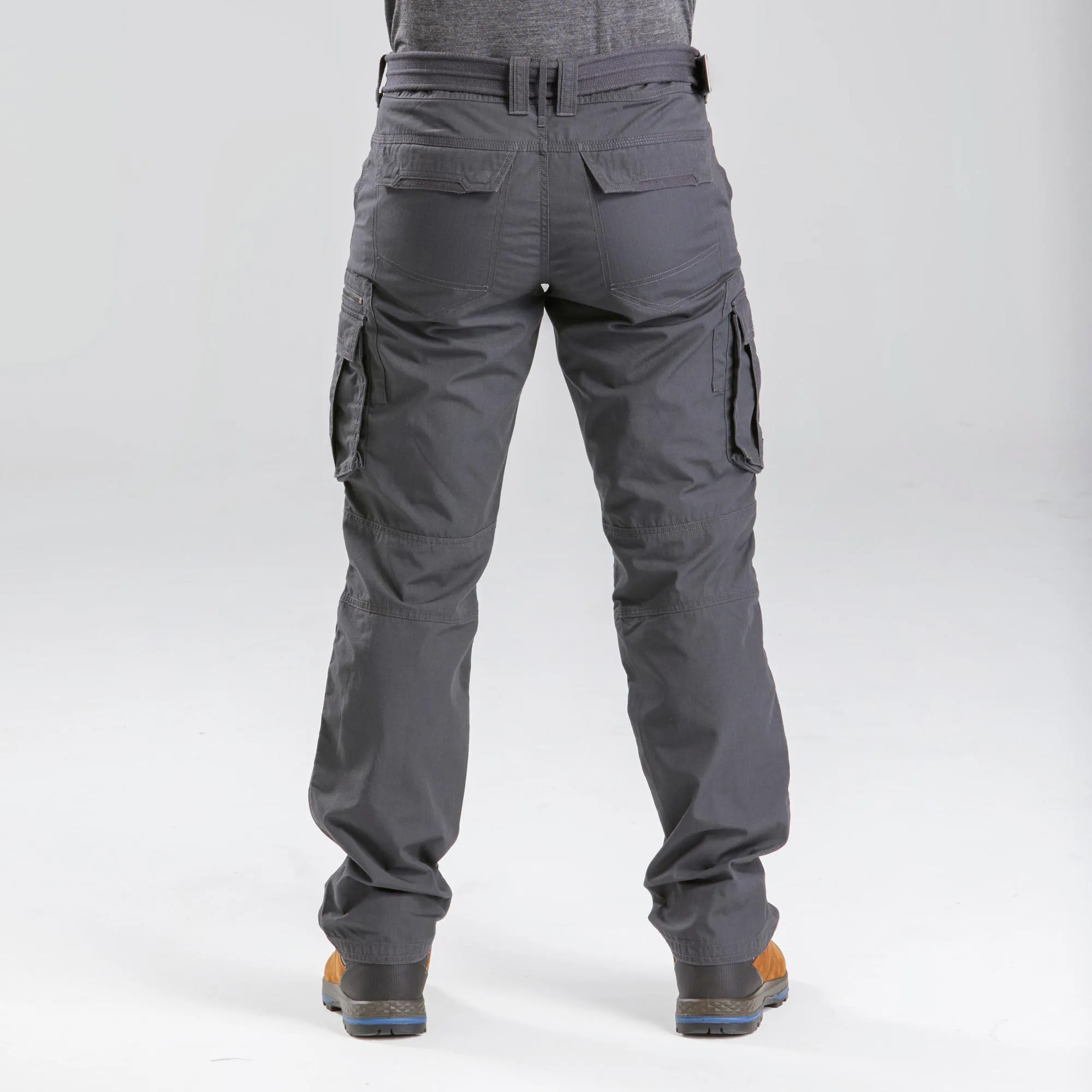 Forclaz Men's Travel Backpacking Cargo Pants - TRAVEL 100 Grey