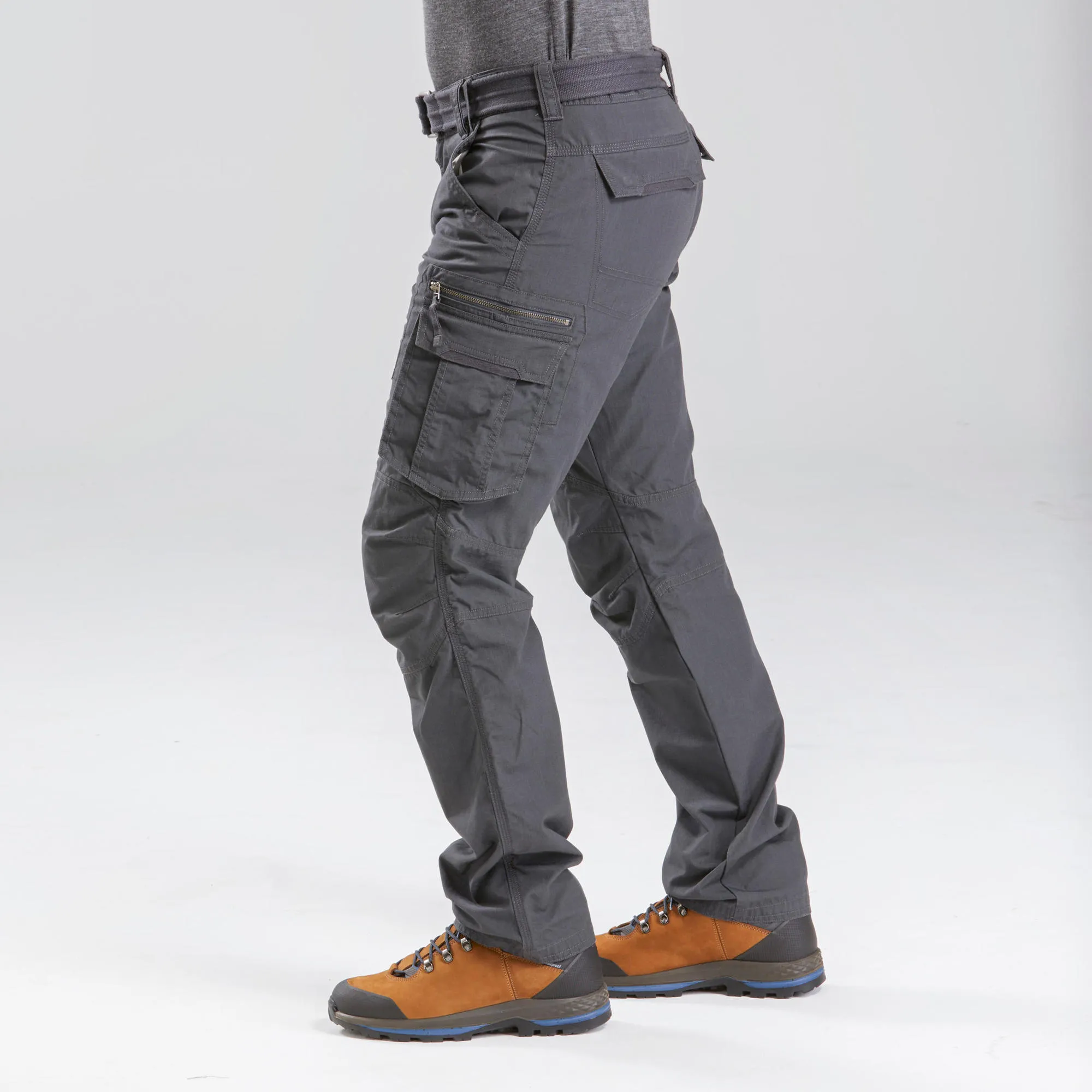 Forclaz Men's Travel Backpacking Cargo Pants - TRAVEL 100 Grey