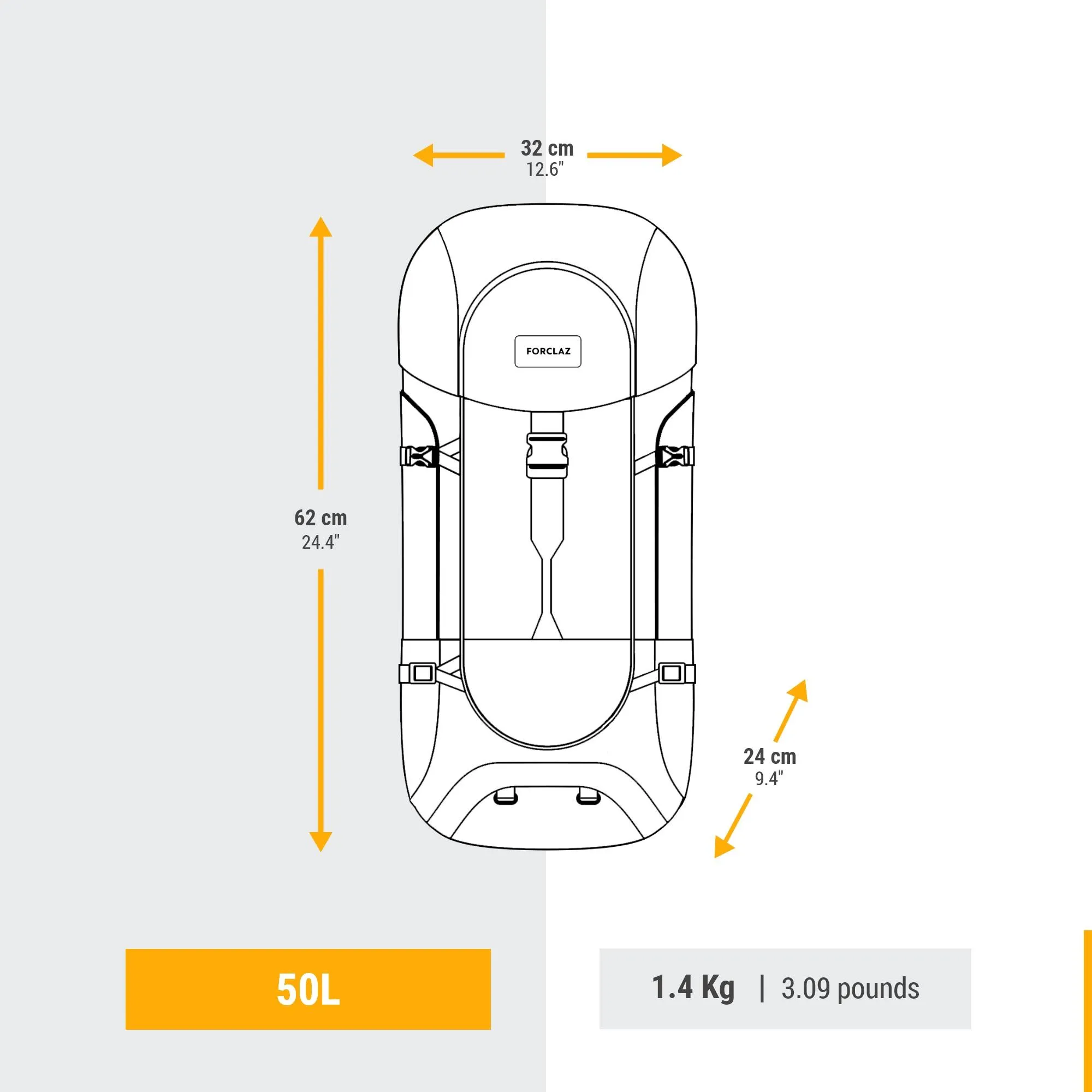 Forclaz Travel 100 50L Backpack Pack