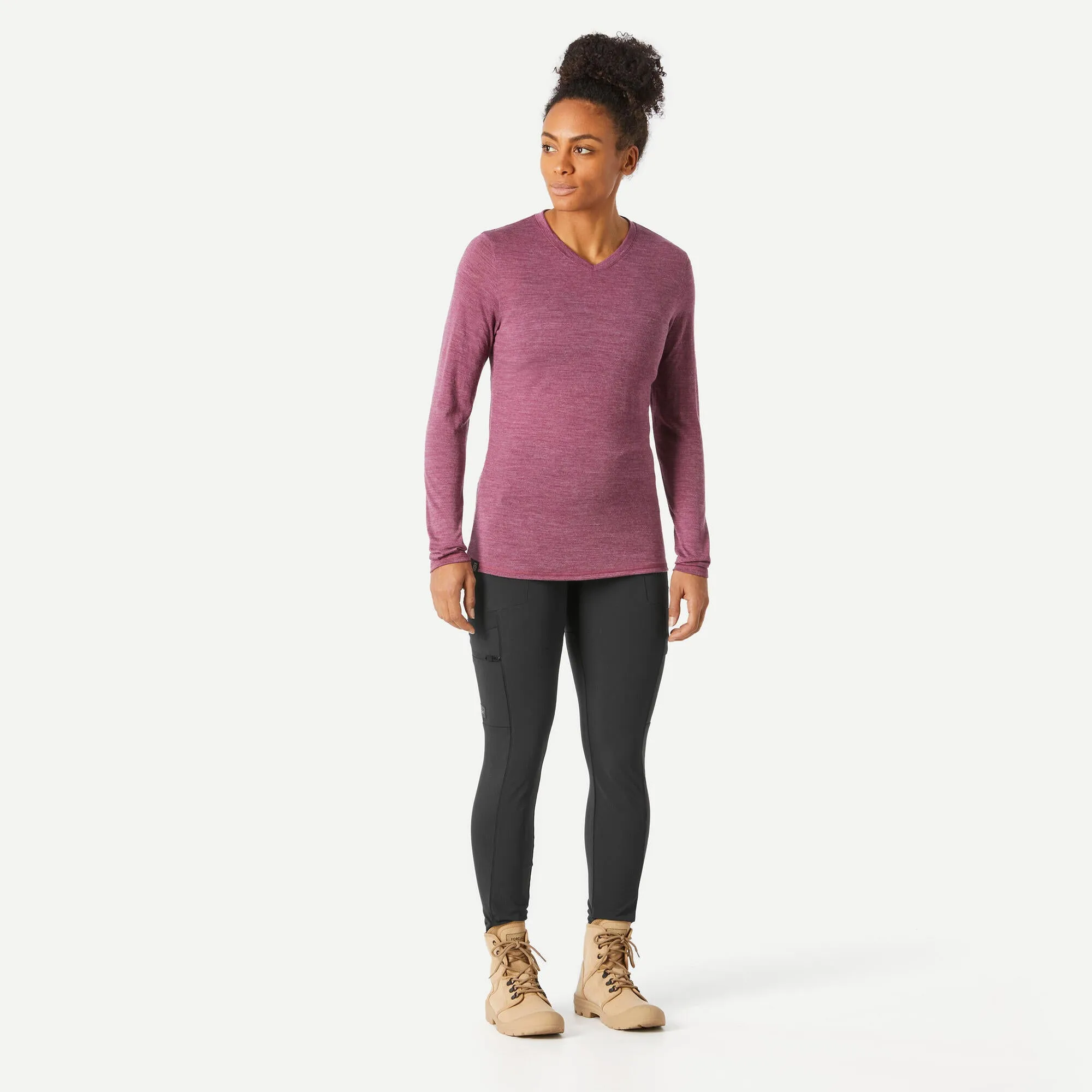 Forclaz Women's Backpacking & Travel Merino Wool T-Shirt - TRAVEL 500