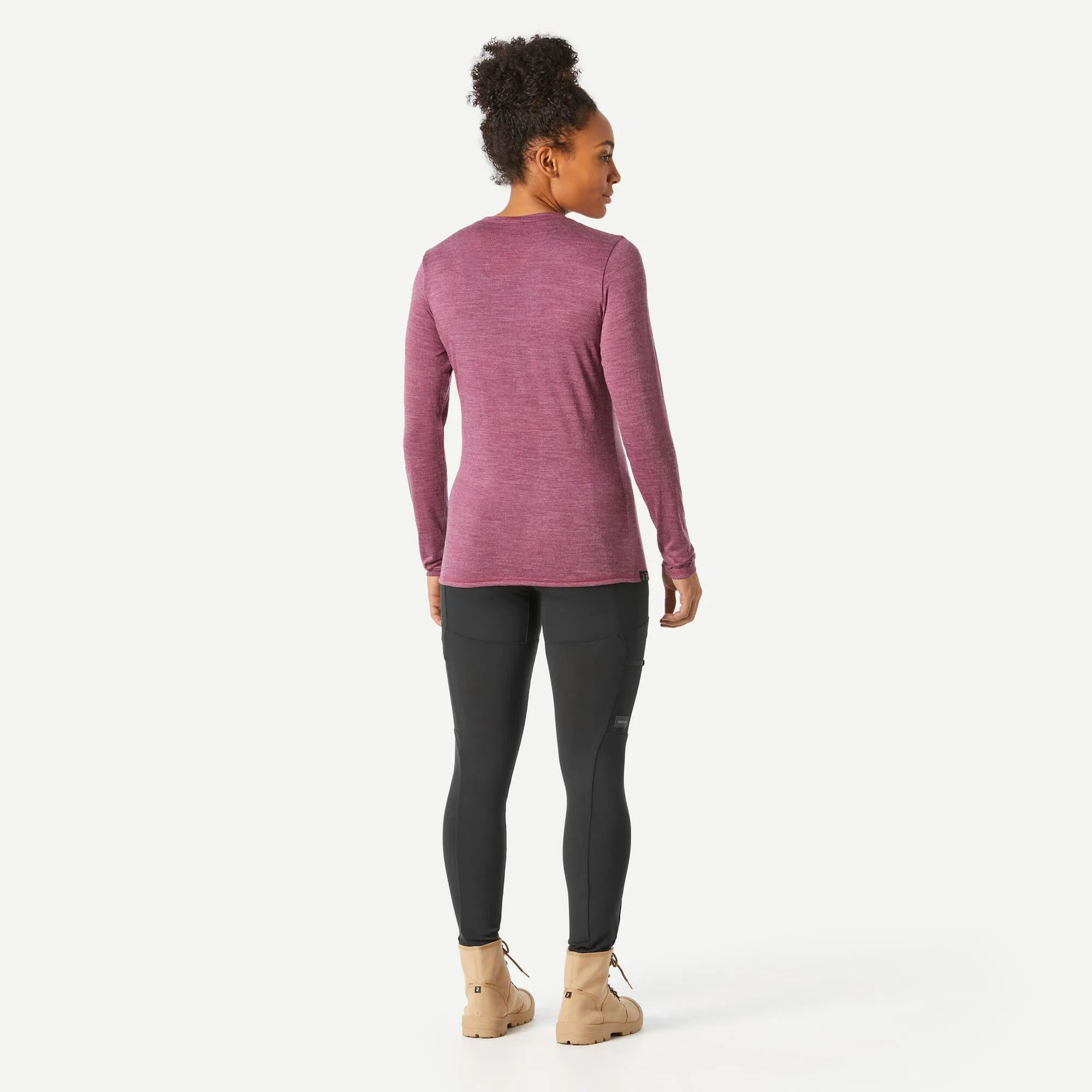 Forclaz Women's Backpacking & Travel Merino Wool T-Shirt - TRAVEL 500