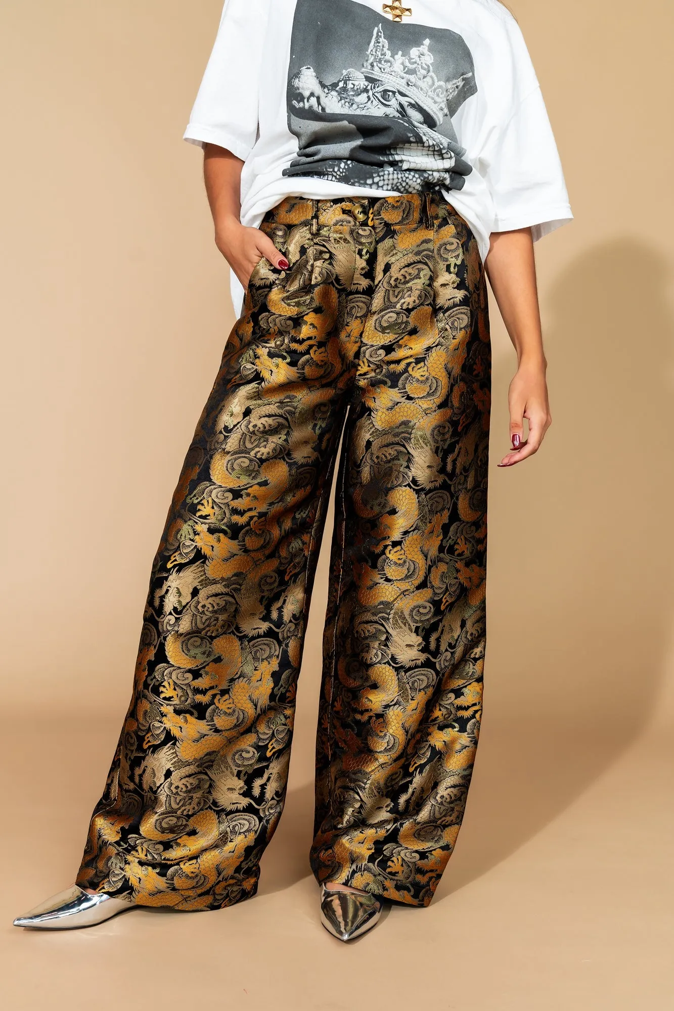 Golden Dragon Brocade Trousers