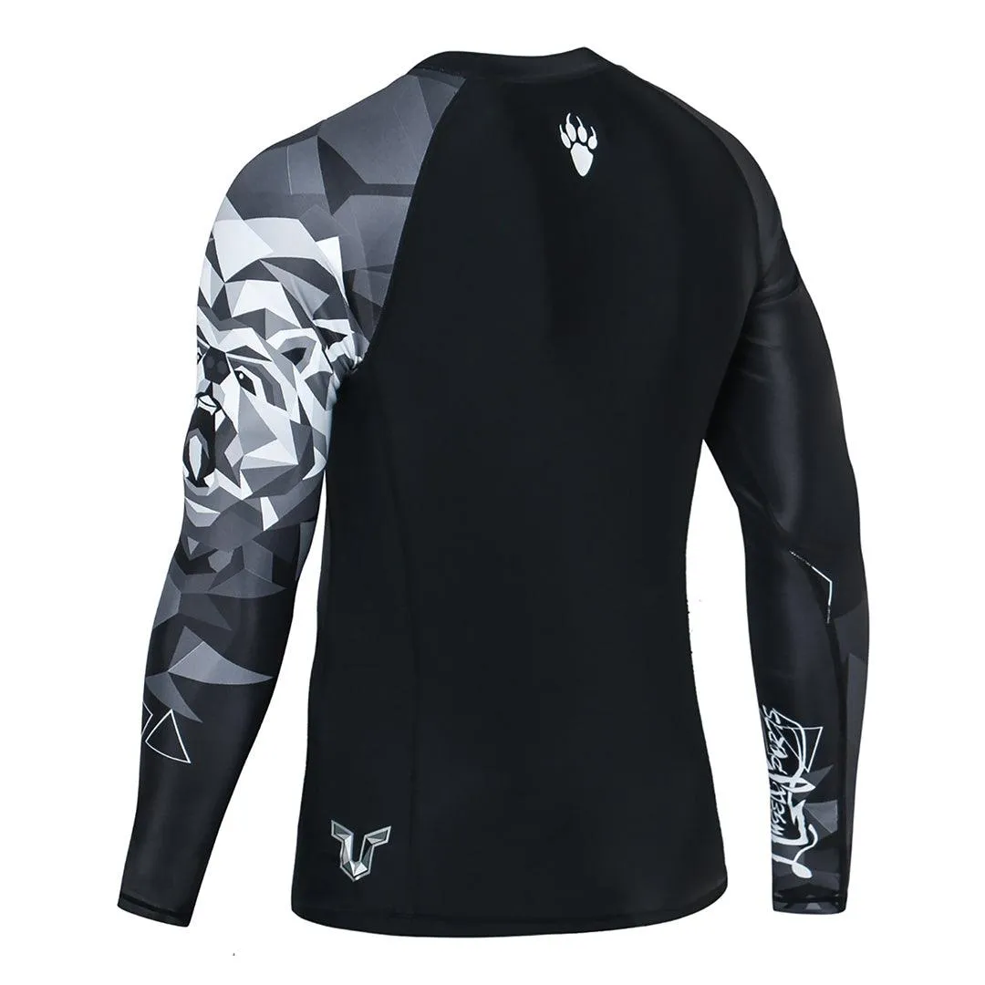 Graphic UPF50  Long Sleeve Rash Guard for Men - Bear Style