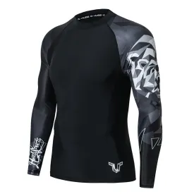 Graphic UPF50  Long Sleeve Rash Guard for Men - Bear Style