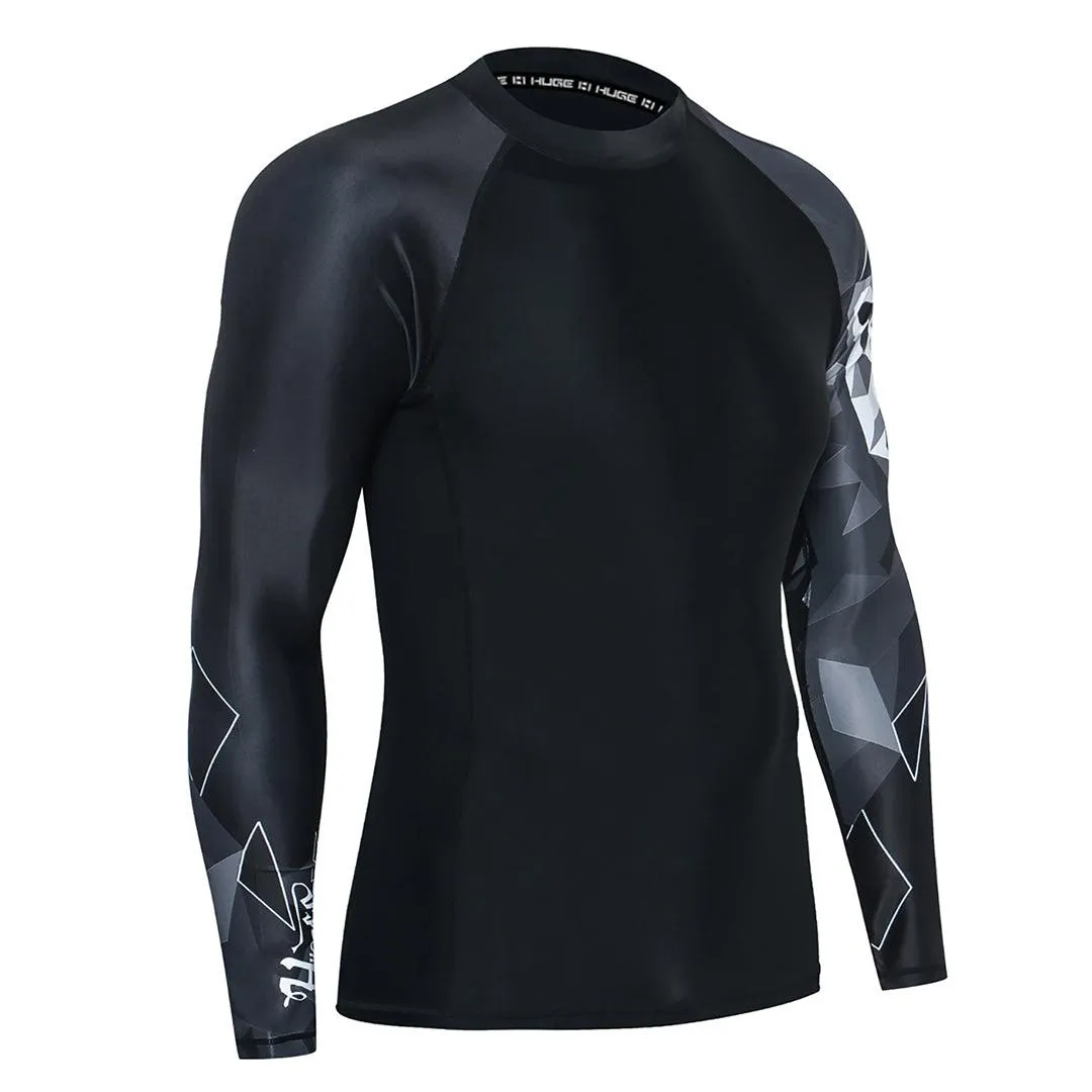 Graphic UPF50  Long Sleeve Rash Guard for Men - Bear Style