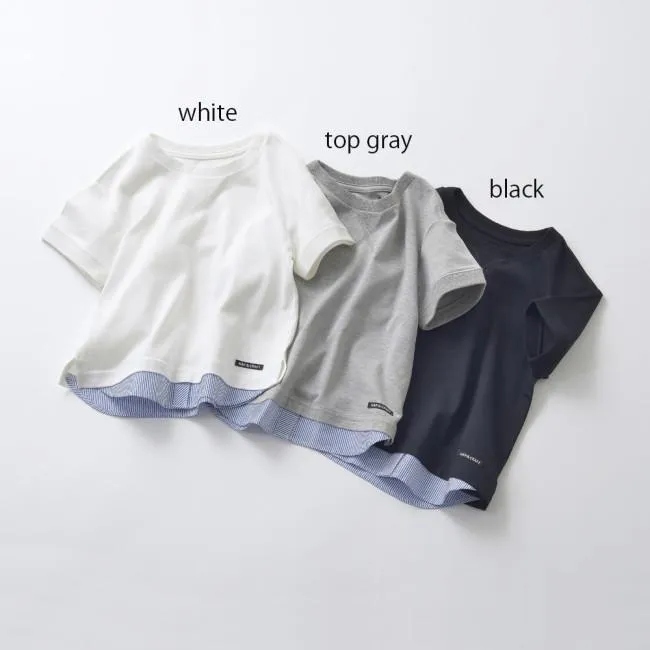 HÄP & CRAFT | Kidswear | UV Protection Layered T-shirt - White / Top Gray / Black