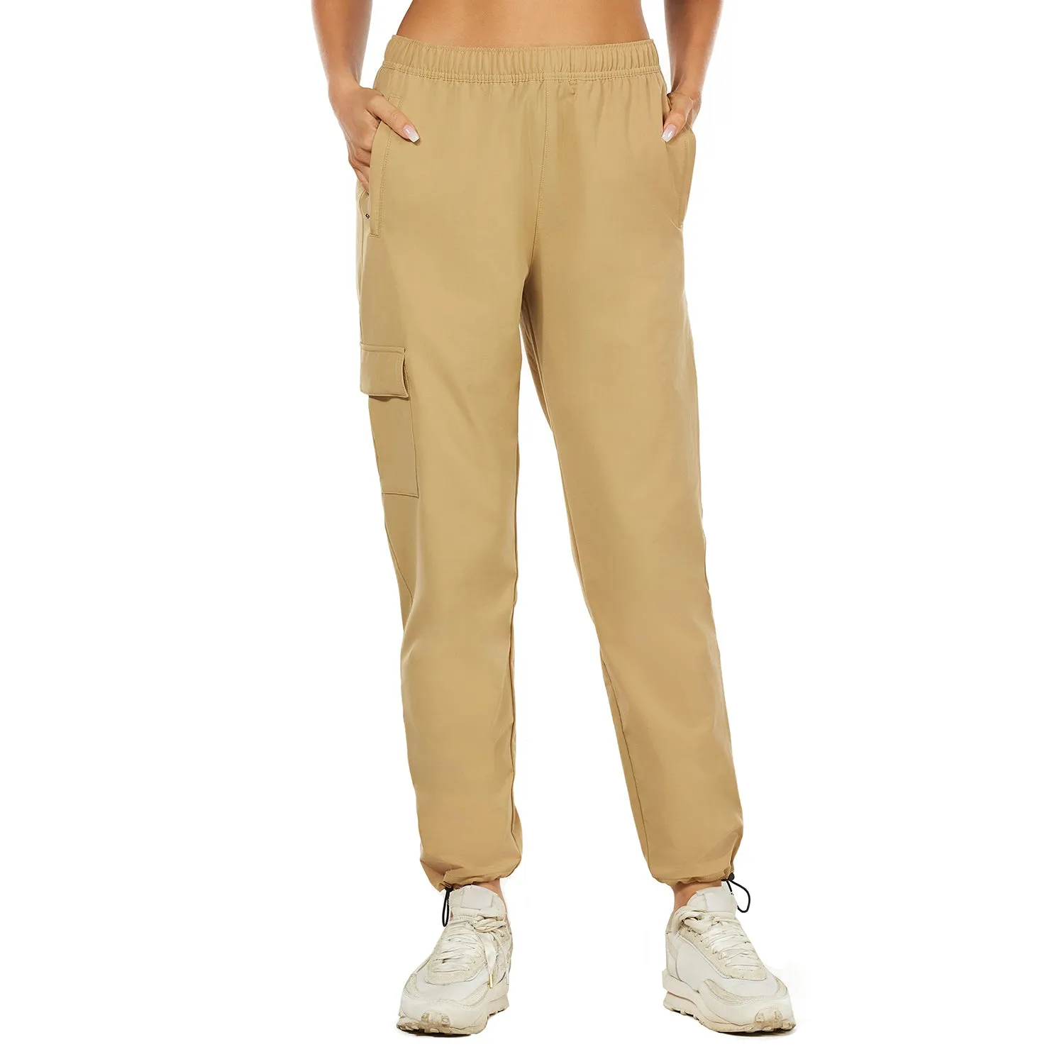 HUGE SPORTS High Waisted Hiking Pants for Women - Khaki