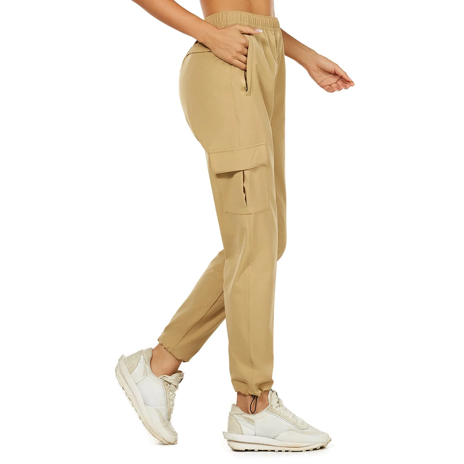 HUGE SPORTS High Waisted Hiking Pants for Women - Khaki