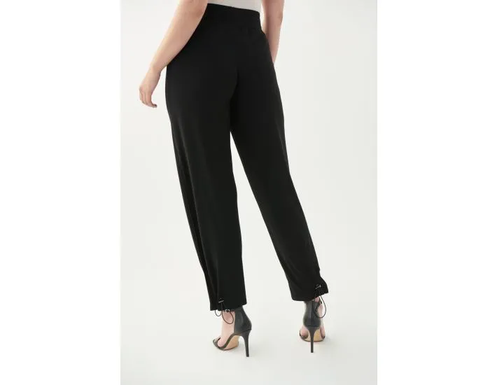 Joseph Ribkoff Black Elastic High Waisted Flutter Pants