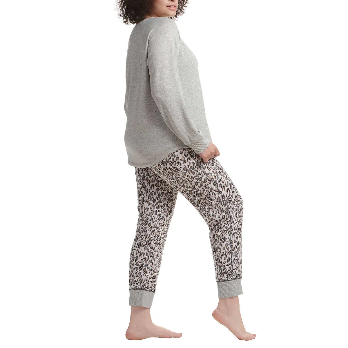 Karen Neuburger Women's 3-Piece Leopard Print Soft Pajama Lounge Set