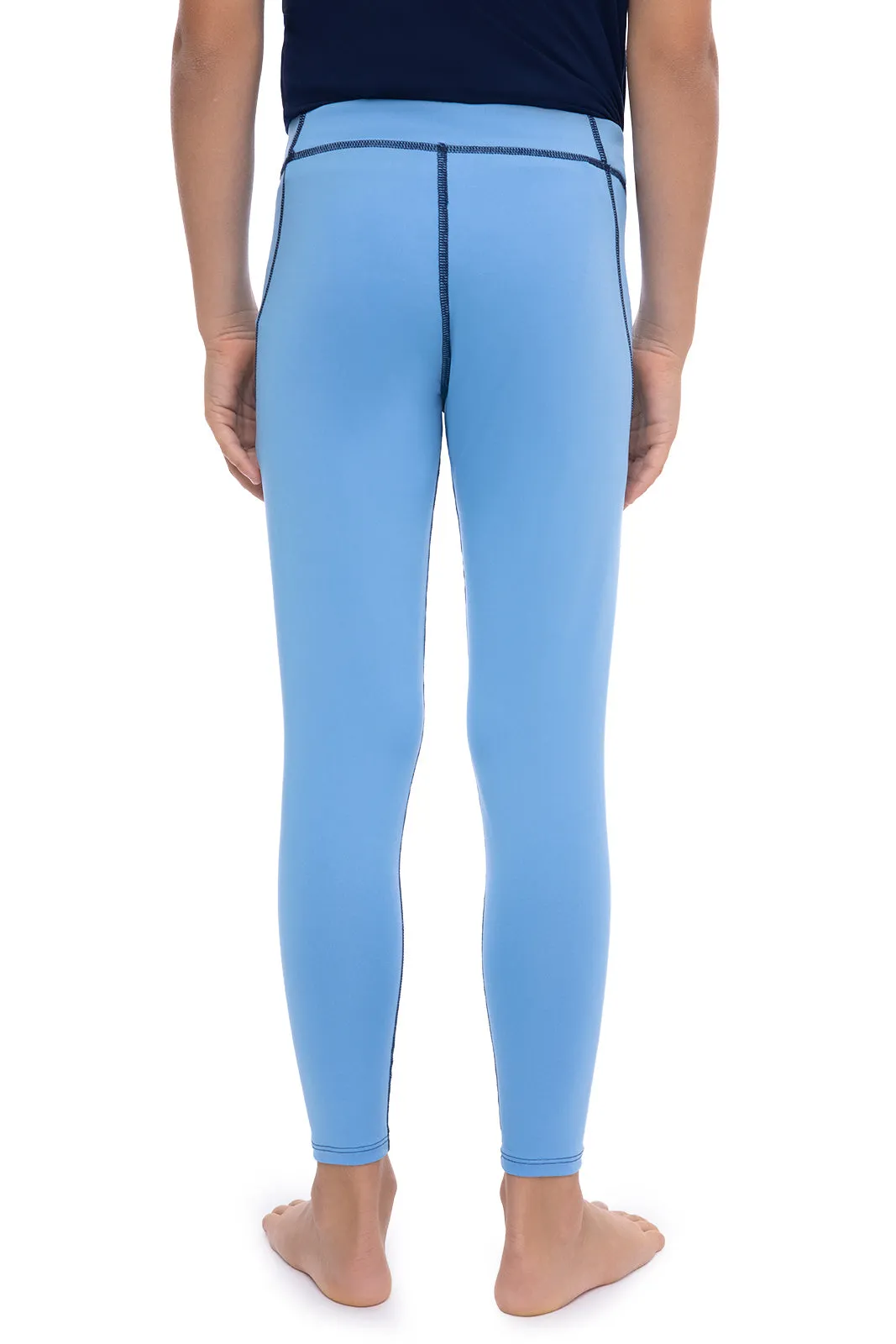 Kid's Wave Swim Tights | Clear Sky Blue