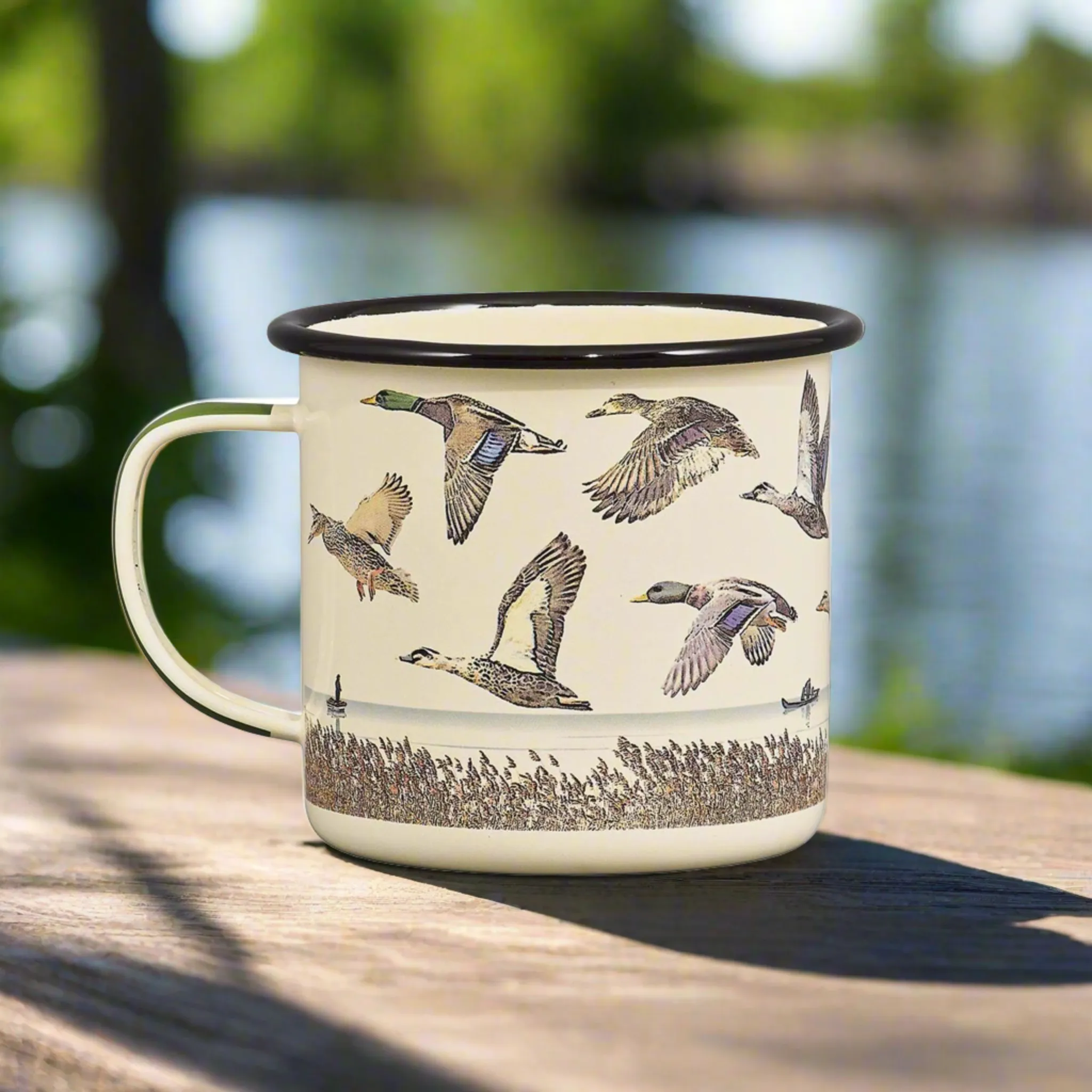 'Lakes & Ducks' Enamel Mug 25% OFF