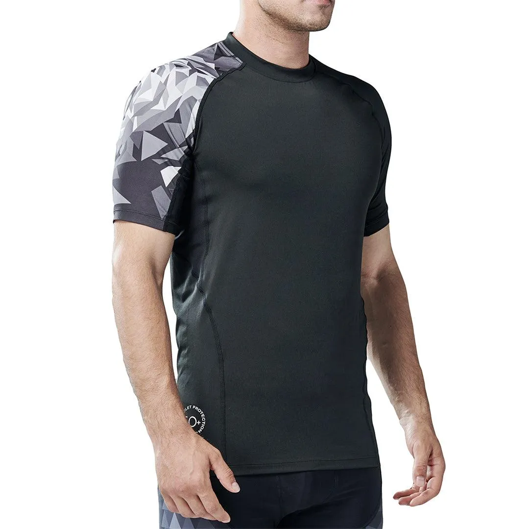 Land-to-Water UPF50  Short Sleeve Black Rash Guard - Bear Style