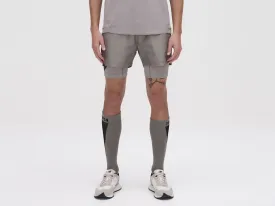 LAYERED TRACK SHORTS - SLATE