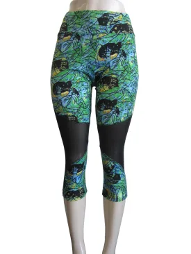 Leggings - Capri Printed Mesh Sports  (WG-1674 #44)