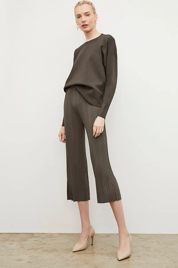 Marijane Pant - Textured Knit :: Light Ash