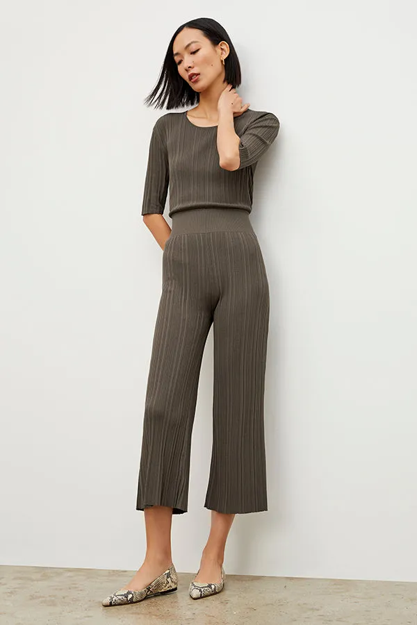 Marijane Pant - Textured Knit :: Light Ash